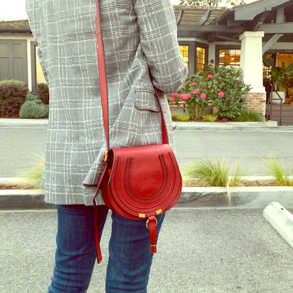 Authentic chloe mini marcie bag red